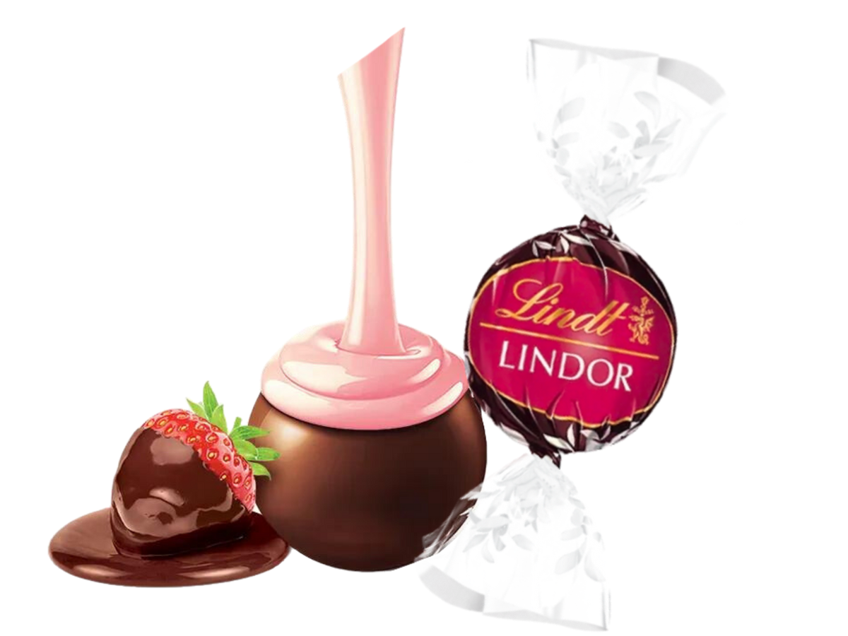 Lindt Lindor STRAWBERRY DARK CHOCOLATE TRUFFLES IMPORTED not