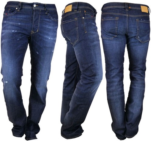 Diesel Jeans Larkee gerade Herren Hose dunkelblau hellblau Regular neu - Bild 11 von 14
