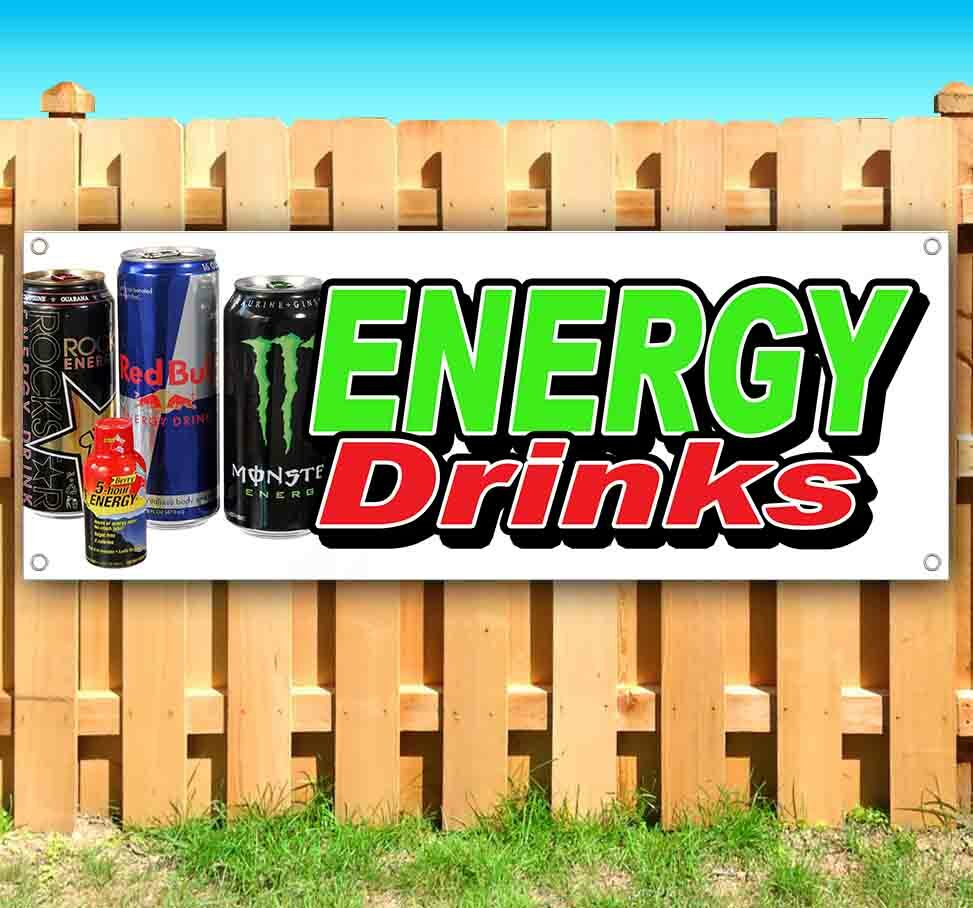 Energy Drinks Advertising Vinyl Banner Flag Sign Many Sizes Beverages