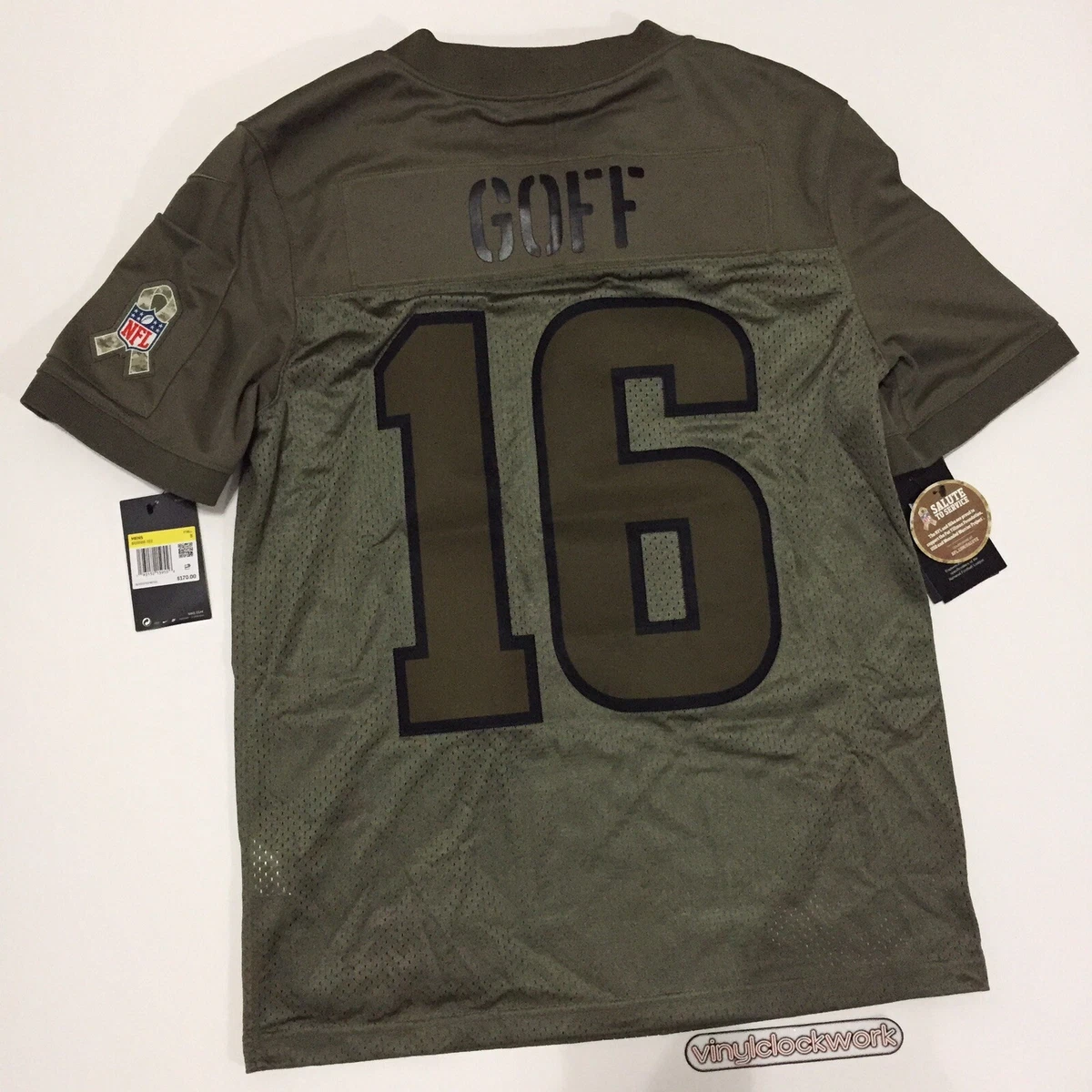 Nike Los Angeles Rams No16 Jared Goff Olive Women's Stitched NFL Limited 2017 Salute to Service Jersey