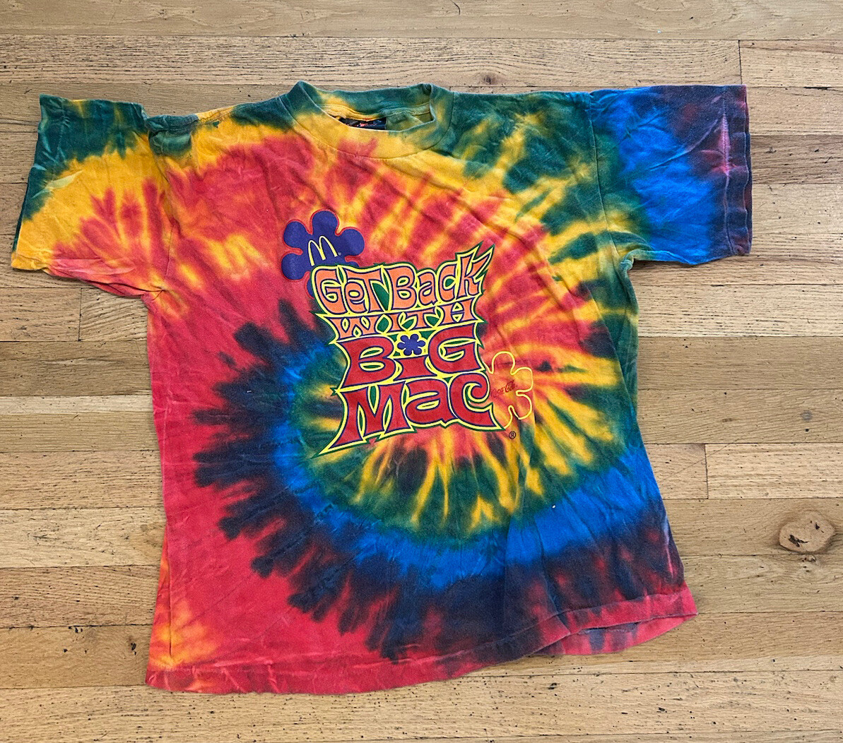 Vintage McDonald's Tie Dye Get Back Big Mac Shirt Large | eBay