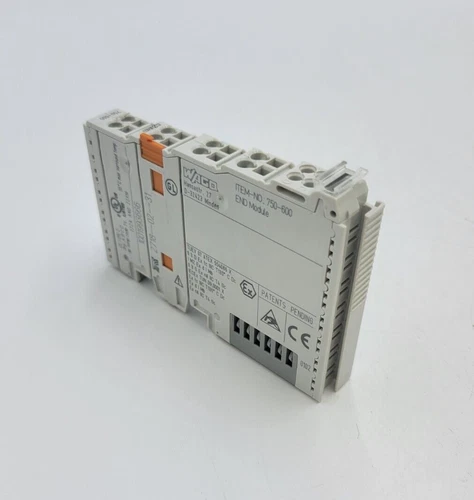 Wago 750-600 Communications End Terminal Module DIN Rail Mount 24VDC 22ZA/22XM