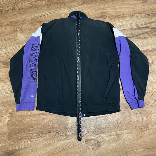 Colorado Rockies Baseball Black Purple Jacket Men Size Large Starter Vintage MLB - Picture 7 of 8