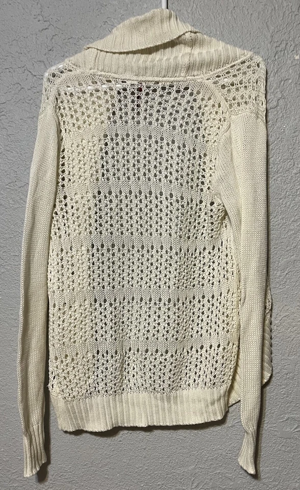 Women's Open Front Cardigan Sweater Open Knit Crochet Long Sleeve  Sz M Element - Image 4 of 4
