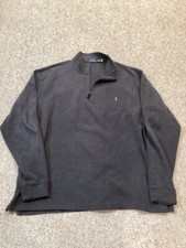 Polo Ralph Lauren Dark Gray 1/4 Zip Mock Pullover Sweater Cotton Size 2XLT Tall