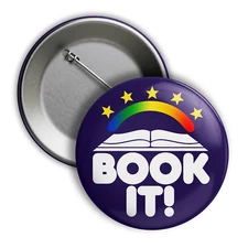 BOOK IT! Button/Pin 1990s/1980s Pinback 2.25 inch Retro Throwback Pizza Hut