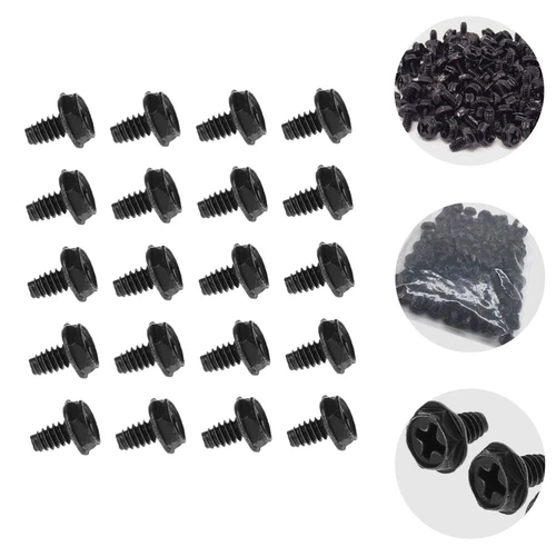 100 PCS Computer Case Screws Black Pci Supply Fastener