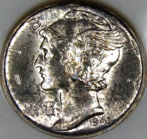 1943-S Mercury Dime Superb Gem BU NGC MS-66...Flashy, Beautiful Tone, Old Holder