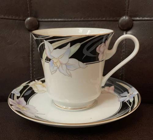 Mikasa CHARISMA BLACK Coffee/Tea Mug/ Cup & Saucer Set L9050 Japan