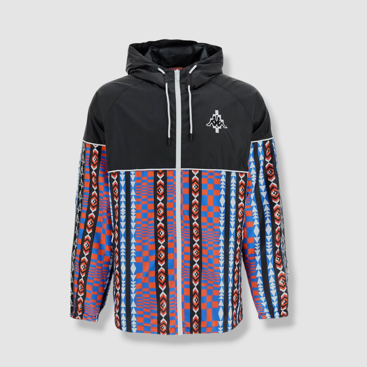 $595 Marcelo Burlon Men's Black Kappa Folk Full Zip Track Jacket