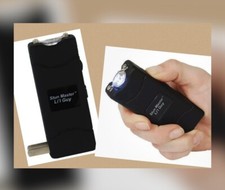 Police BLACK 4.4 Mps RECHARGEABLE COMPACT HAND STUN GUN w LED Flashlight WOMEN