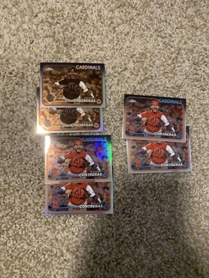 2024 Topps Chrome Willson Contreras Lot (6) Sepia + Base + Refractor CARDINALS