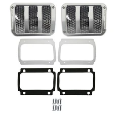 CJ Classics Flush Mount Taillight Kit with Smoked Lens/ Hex Pattern/ Billet B...