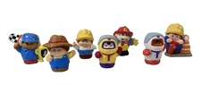 Vtg Little Tikes People Action Figures Firefighter Astronaut Construction Farmer