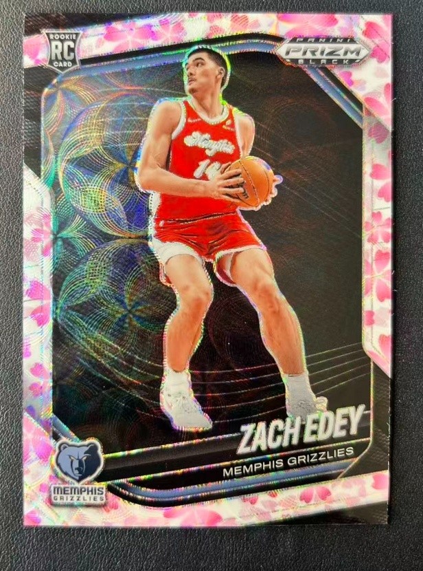 Zach Edey 2024-25 Panini Prizm Black RC Cherry Blossom Choice /20 #64