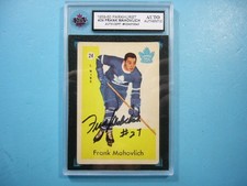 1959/60 PARKHURST NHL HOCKEY CARD #24 FRANK MAHOVLICH KSA AUTO AUTOGRAPH PARKIE