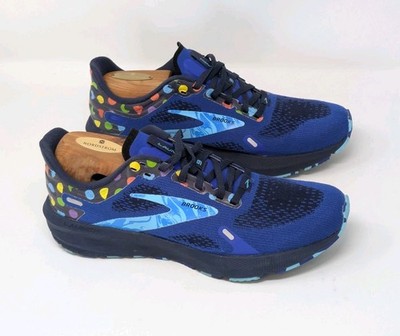 Brooks Launch 9 Shoes Blue Peacoat Yellow Road Running Speed Trainer Womens US 8
