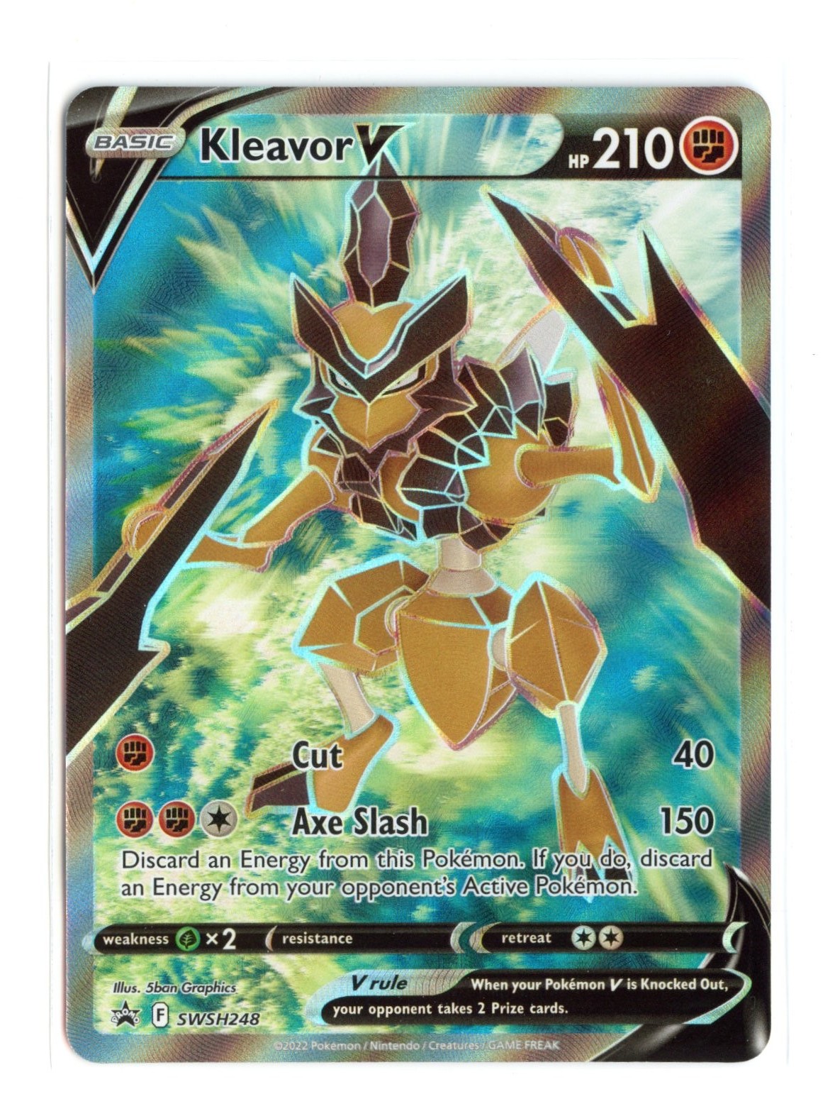 Kleavor V (Full Art) SWSH248 Promo Holo Sword & Shield Promo Card Pokemon NM
