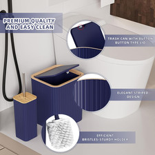 Bathroom Set - 25PC Blue Bathroom Set with Shower Curtain and Rugs, Bathroom ...