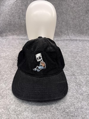 Mad Engine Bart Simpson Hat Cap Mens One Size Black Corduroy Skull Cartoon