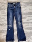 Kancan Jeans Women's 3/25 Blue Denim Distressed Buttonfly Petite Stretch — photo 1