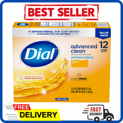 #ad Dial Gold Antibacterial Deodorant Bar Soap 4 oz 12 Bars Advanced Deep Clean New $12.79