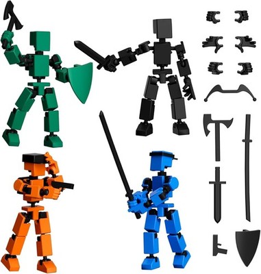 4PCS Mini Titan T-13 Action Figures Set, Assembly Completed Luck Dummy Robot ...