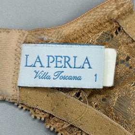 La Perla Bra 32C SZ 1 Tan Lightly Lined Cup Underwire Lace Adjustable Strap