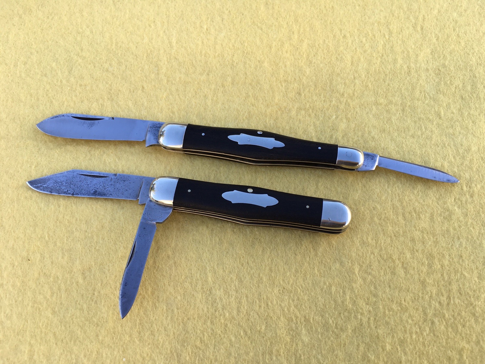 CATTARAUGUS SWELL CENTER JACK & WHITTLER KNIVES WOOD HANDLE LITTLE VALLEY, NY