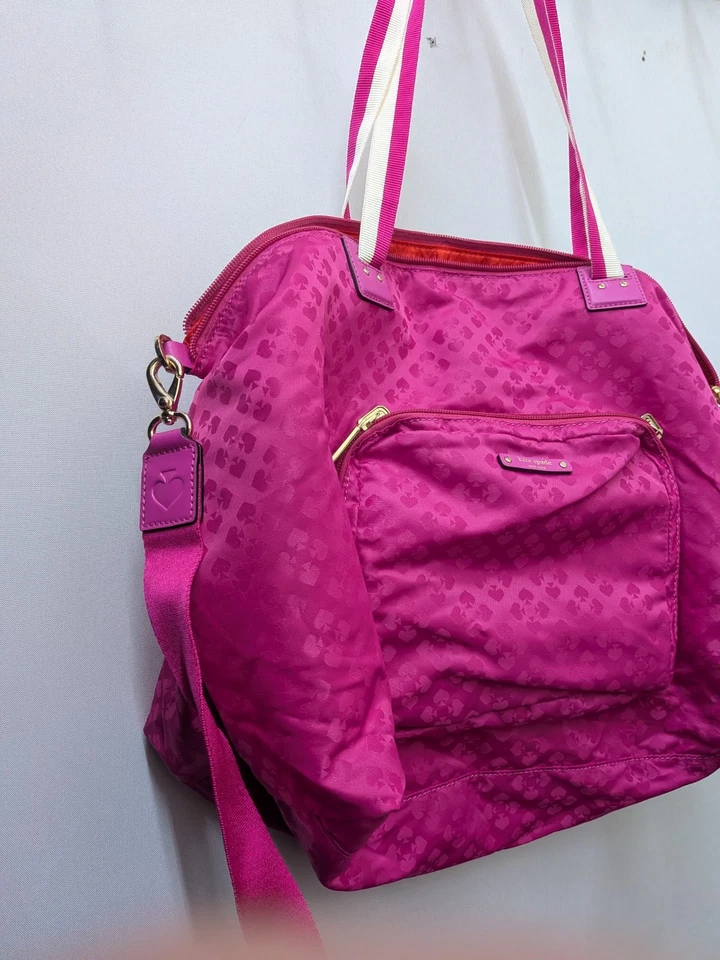 Bolso de Lona Plegable Kate Spade Roma Magenta y Rojo Foto 3 de 4