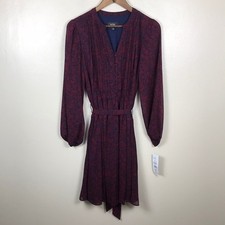 MSK Women's 8 Beet Red Paisley Fit & Flare Dress Whimsigoth Goth Cocktail NEW