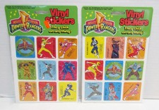MIGHTY MORPHIN POWER RANGERS 1993 VINYL STICKERS 2 DIFFERENT SEALED PACKS GORDY