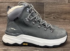 L.L.Bean NextVenture Nubuck Boots Women Size 8 Gray Faux Fur Ankle Hiking Vibram