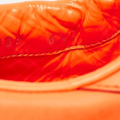 Gucci Neon Orange Perforated Leather Low Top Sneakers Size 405 | eBay