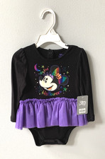 NWT DISNEY Minnie Mouse HALLOWEEN Costume 1 Piece Tutu Bodysuit Sz 18-24 Mo NEW