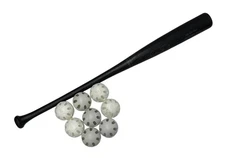 EASTON Pro Stix 1000 Professional Model Black Plastic Bat 33” w/8 White Balls