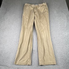 Polo Ralph Lauren Chino Pant Mens 32X30 Beige Flat Front Classic Fit Chino Twill