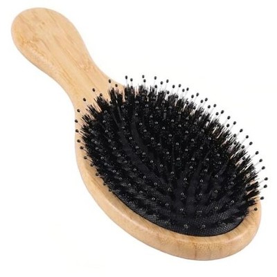 Boar Bristle Hair Brush with Bamboo Cushion for Fine and Thin Hair, Detangling