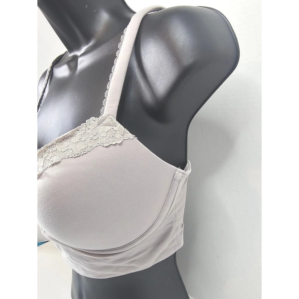 Victoria's Secret Acolchado Sin Alambres Camiseta Sujetador Gris/Púrpura 34D 2 LLAMADAS VER FOTOS Foto 2 de 4