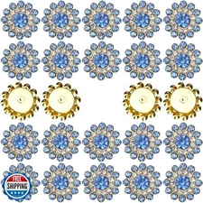 TKDUJH 100pcs 14mm Gold Claw Sew on Rhinestones, Crystal Gems Jewels for Craf