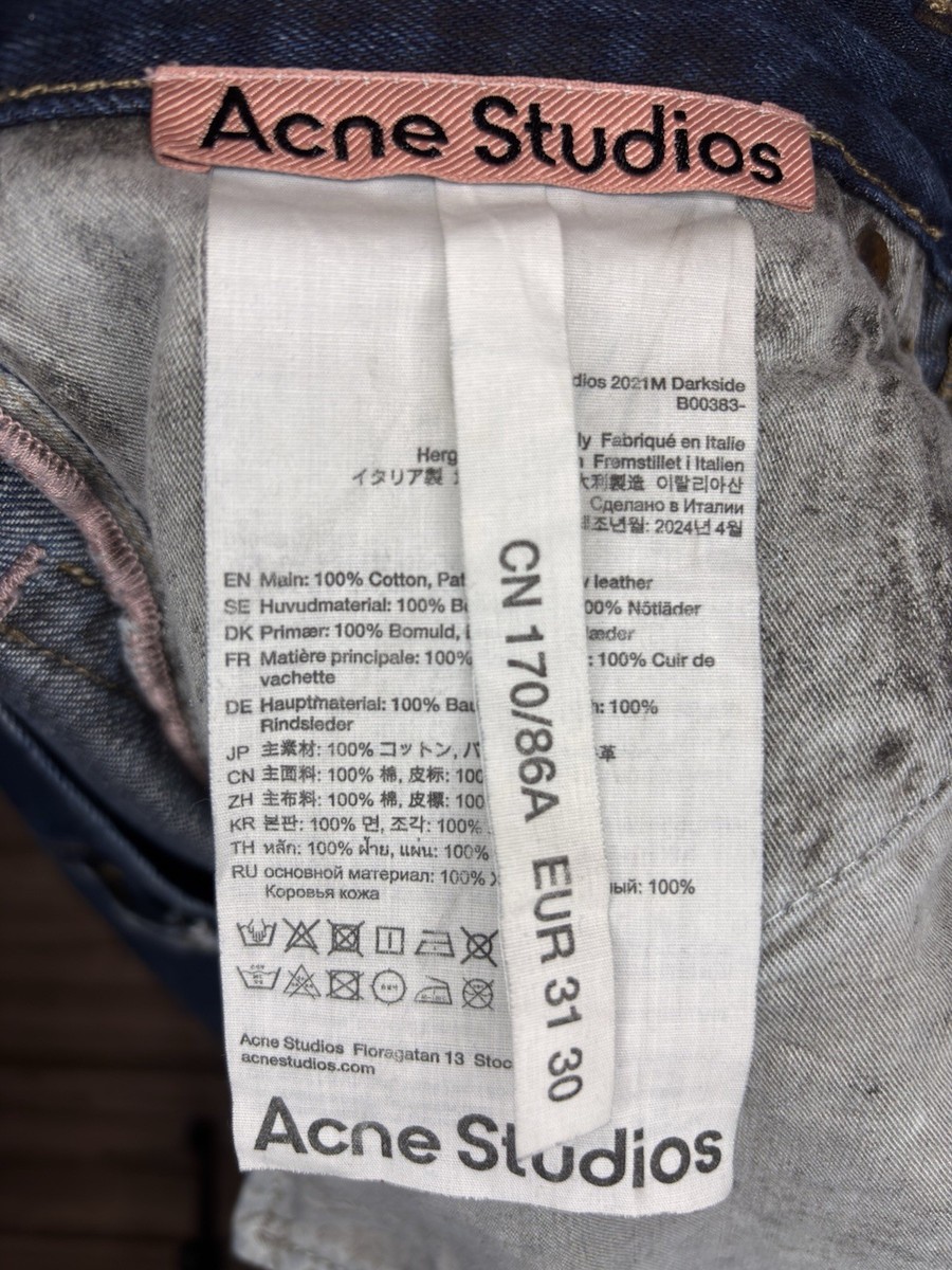 Acne Studios 2021M “Darkside” Blue Denim Jeans | eBay