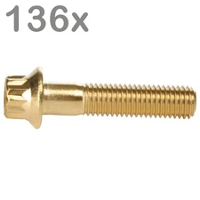 136 Screws M7x32 Stainless Goldlook for BBS Rial Schmidt O.Z. Dynatech Carline Wheels