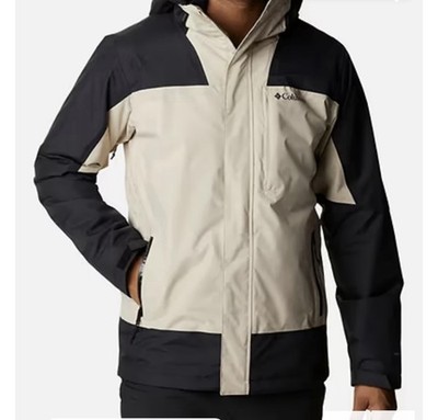 Columbia Men's Electric Peak Interchange 3 in 1 Hooded Ski coat Tan black Large