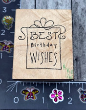 Best Birthday Wishes Gift Present Rubber Stamp Wood S99