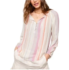 New! Rails Size Medium Penny Juliette Stripe Tunic Top Popover MSRP $165 Gold Pi
