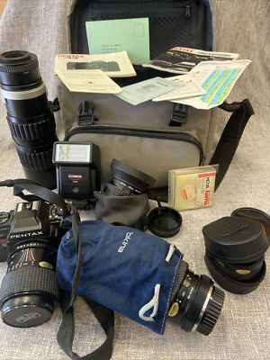 Pentax A3 analoge 35-mm-Spiegelreflexkamera   plus zusätzliche Objektive & große Tragetasche   funktioniert
