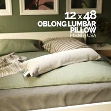 12 x 48" Lumbar Pillow Inserts Forms Down Alternative Boudoir Pillows USA Made