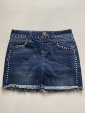 Justice Jean Blue Denim Skirt Skort Girls Size 6 EUC