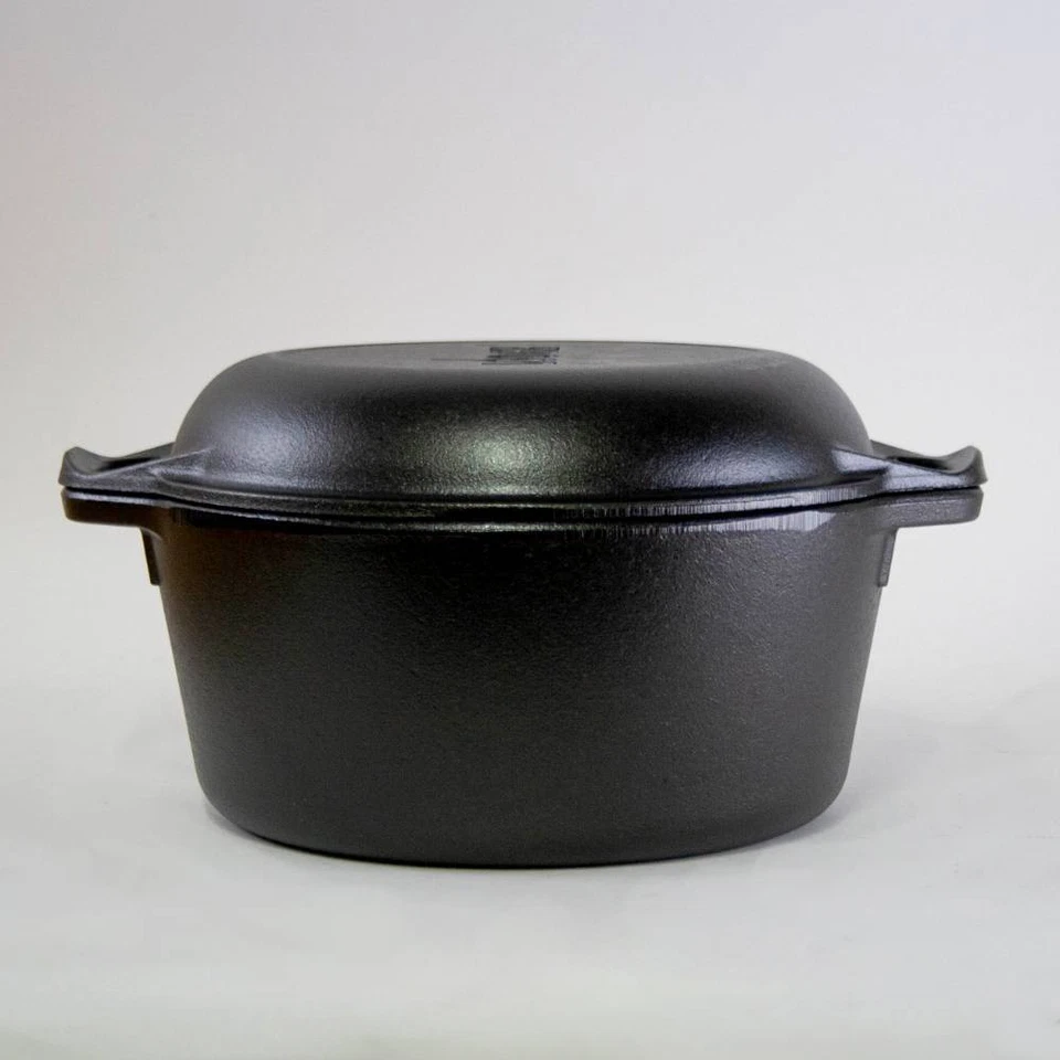 Lodge Logic L8DD3 Cast Iron Double Dutch Oven Extra Deep Lid 5 Quart - Image 2 of 4