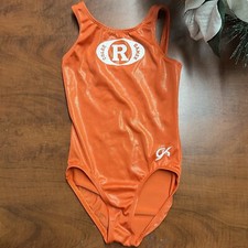 Gk Girl Sportswear Sleeveless Orange Leotard Gymnastic Dance Child Large CL.